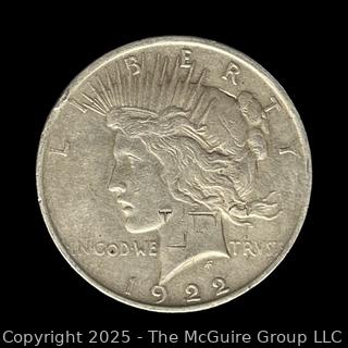 1922 Peace Silver Dollar Coin