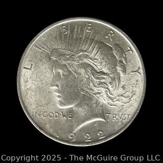 1922 Peace Silver Dollar Coin