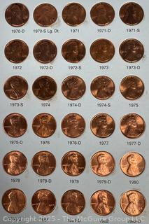 Lincoln Memorial Copper Penny Collection 1959-1982