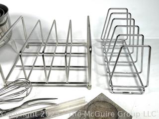 Cookware Including Stainless Steel Mixing Bowls and Tools