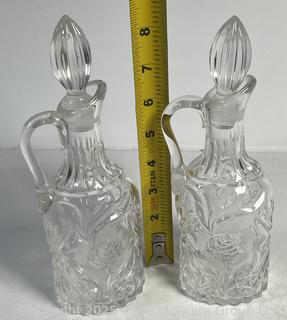 Two (2) Cut Crystal Cruets w/ Stoppers