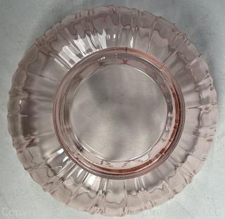 Westmoreland Pink Glass Lotus Bowl and Plate