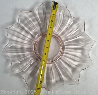 Westmoreland Pink Glass Lotus Bowl and Plate