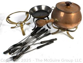 Copper Fodue Pot and Forks