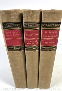 Three (3) Volume Set of Classic Club, Including Plato, Aristotle and Marcus Aurelius Books
 