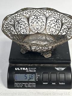 Pierced Sterling Silver Fruit Bowl Basket.  518 grams