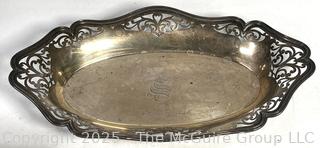 Shreve & Co Sterling Pierced Edge Oval Tray. 386 Grams 