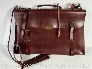 J. Peterman Company Mahogany Brown 1928 Aviator Briefcase