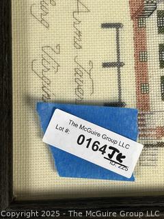 Framed Under Glass Williamsburg Needlepoint.