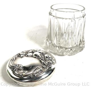 Crystal Glass Vanity Jar with Lid. 6" Tall