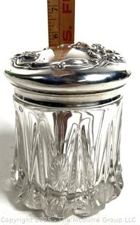 Crystal Glass Vanity Jar with Lid. 6" Tall