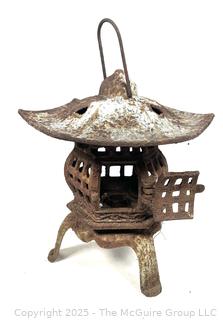 Japanese Cast Iron Hanging Lantern Pagoda