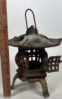 Japanese Cast Iron Hanging Lantern Pagoda