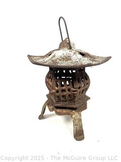 Japanese Cast Iron Hanging Lantern Pagoda