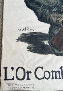 World War I French Poster Deposit Your Gold For France For Victory Poster By Abel Faivr.  31" x 47"