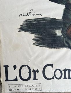 World War I French Poster Deposit Your Gold For France For Victory Poster By Abel Faivr.  31" x 47"
