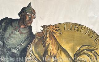 World War I French Poster Deposit Your Gold For France For Victory Poster By Abel Faivr.  31" x 47"