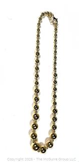 Sterling 925 Made in Italy Gold Tone Bead Necklace