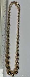 Sterling 925 Made in Italy Gold Tone Bead Necklace