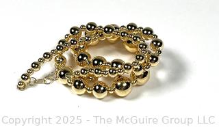 Sterling 925 Made in Italy Gold Tone Bead Necklace