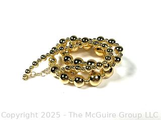 Sterling 925 Made in Italy Gold Tone Bead Necklace