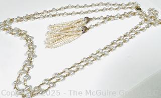 Fresh Water Pearl Lariat Necklace with Tassel Ends.  66"  
