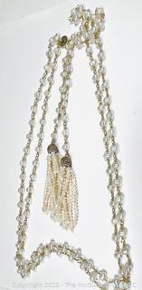 Fresh Water Pearl Lariat Necklace with Tassel Ends.  66"  
