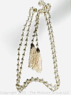 Fresh Water Pearl Lariat Necklace with Tassel Ends.  66"  
