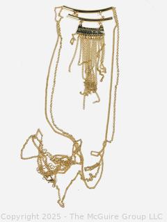 Long Gold Fringe Tassel Necklace