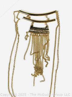 Long Gold Fringe Tassel Necklace