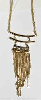 Long Gold Fringe Tassel Necklace