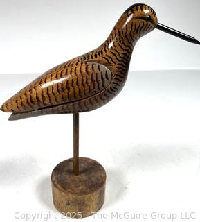 Two (2) Carved and Hand Painted Wood Birds
