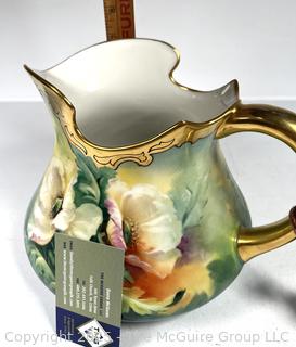 Limoges Gilt Edge Jug Pitcher