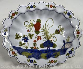 Hand Painted Italian Pottery Serving Bowl