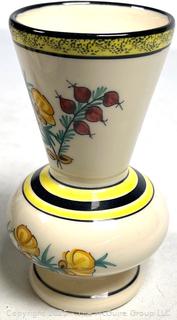 Two (2) Pieces of French Breton Henriot Quimper Including Café au Lait Cider Bowl and Vase
