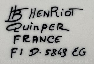 Two (2) Pieces of French Breton Henriot Quimper Including Café au Lait Cider Bowl and Vase