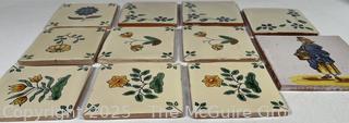 Eleven (11) Hand Painted Tiles
