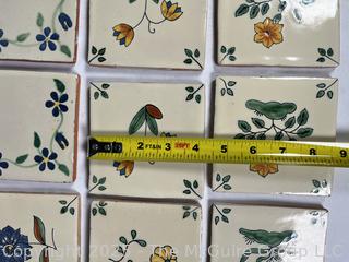 Eleven (11) Hand Painted Tiles