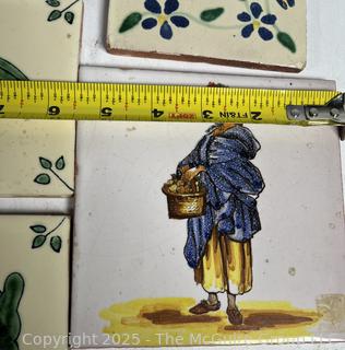 Eleven (11) Hand Painted Tiles