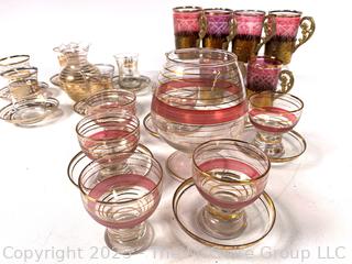 Collection of Mid Century Glass Barware