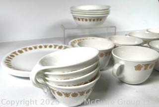 Corelle Butterfly Gold Patterned Dinnerware 