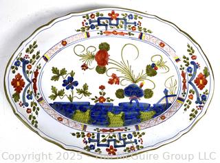 Garofano Faenza Pottery Carnation Oval Platter, Italy