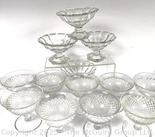 Collection of Pressed Glass Coupes or Sherbet Cups