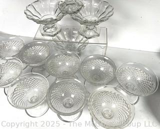 Collection of Pressed Glass Coupes or Sherbet Cups