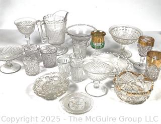 Group of Pressed and Gilded Glassware