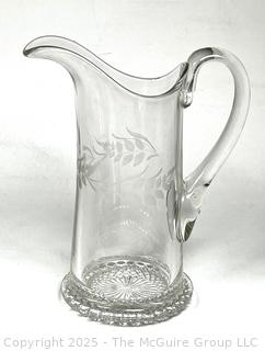 Ripley & Co. Etched Glass Pitcher 