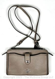 Coach Stone Pebbled Leather Pop Up Messenger Crossbody Handbag. 