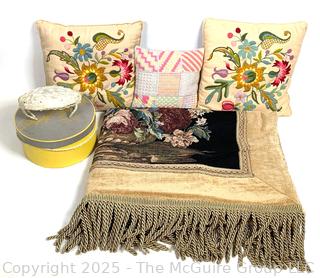 Decorative Pillows, Tapestry and Hat
