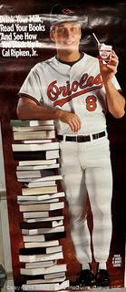 1990's Drink Your Milk Read Your Books - Cal Ripken Jr. (Milk. It Does a Body Good.) Poster. 34" x 76".