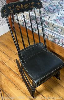 Stenciled Rocking Chair<br><br>

Wendy Dan Hermione<br><br>

Removal: Sat (Nov 8) & Sun (Nov 9) 11-3pm, 56 Scotch Hill Rd., Cambridge NY 12816 
